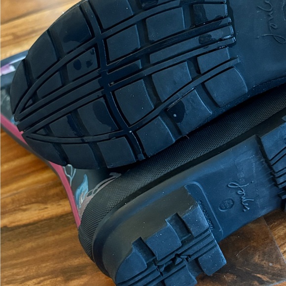 Joules Women’s Molly Welly Black Botanical Floral Rain Boots 39 8 M Mid Height - Picture 10 of 10